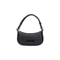 Women's Embossed Logo Shoulder Bag Black Polyurethane