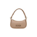 Women's Embossed Logo Heart Shoulder Bag Beige Polyurethane