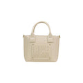 Women's Embossed Logo Tote Beige Polyurethane
