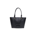 Women's Embossed Heart Logo Tote Black Polyurethane