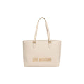 Women's Logo-Embossed Tote Beige Polyurethane
