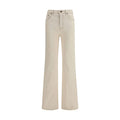 Women's Beige Cotton Bootcut Jeans Clothing