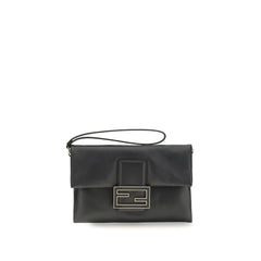 Women's Mamma Baguette Clutch Black Lamb Nappa Leather