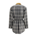 Gray Cotton Casual Dress