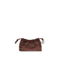 Women's Eyelet-Embellished Calf Leather Clutch Burgundy Bos