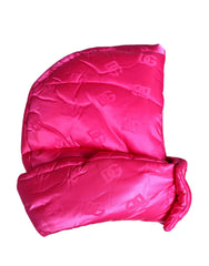Men Pink Logo Print Whole Head Wrap Capello Hat Polyester
