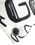 Men's White Logo Print Whole Head Wrap Capello Hat Polyester