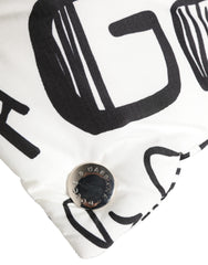 Men's White Logo Print Whole Head Wrap Capello Hat Polyester