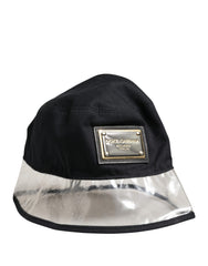 Men's Black Cotton Plastic Fisherman Bucket Capello Hat Polyurethane