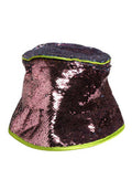 Men Purple Sequined Bucket Fisherman Capello Hat Cotton Polyethylene Silk