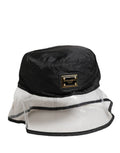 Men Black Plastic Fisherman Bucket Capello Hat Polyester