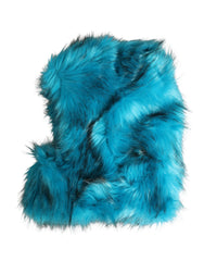 Blue Modacrylic Fur Women Bucket Capello Hat Polyester