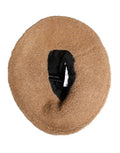 Beige Virgin Wool Fur Women Knitted Capello Hat Nylon Wp