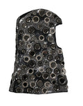 Women's Black Wool Crystal Embellished Balaclava Hat