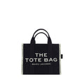 Women's Cotton Jacquard Tote Black Polyester