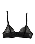 Women's Black Logo Mania Sheer Soft Cup Bra Underwear Elastane Nylon Clothing