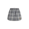 Women's Gray Cotton Mini Skirt