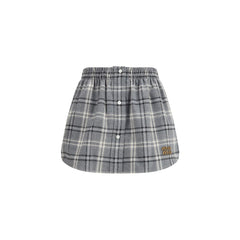 Women's Gray Cotton Mini Skirt