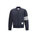Men's Blue Viscose Bomber Clothing