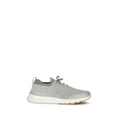 Men's Gray Cotton Athletic Sneakers