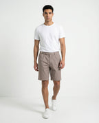 Brown Cotton Bermuda Shorts
