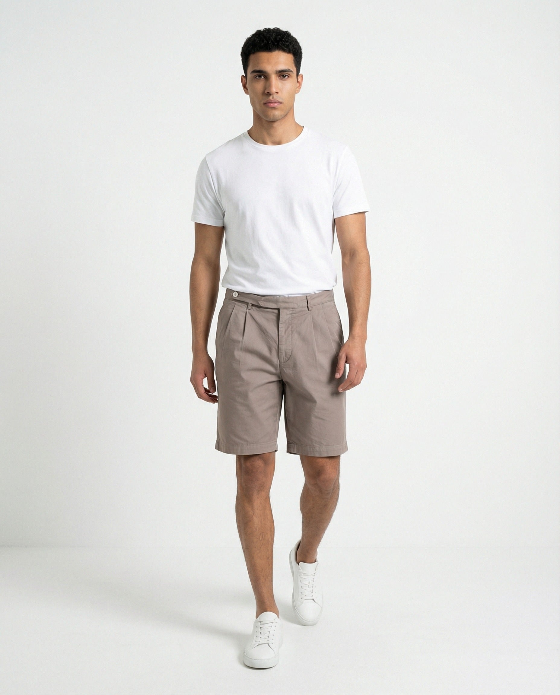 Brown Cotton Bermuda Shorts
