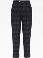 Gray Silk Casual Pants