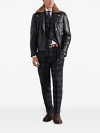 Gray Silk Casual Pants