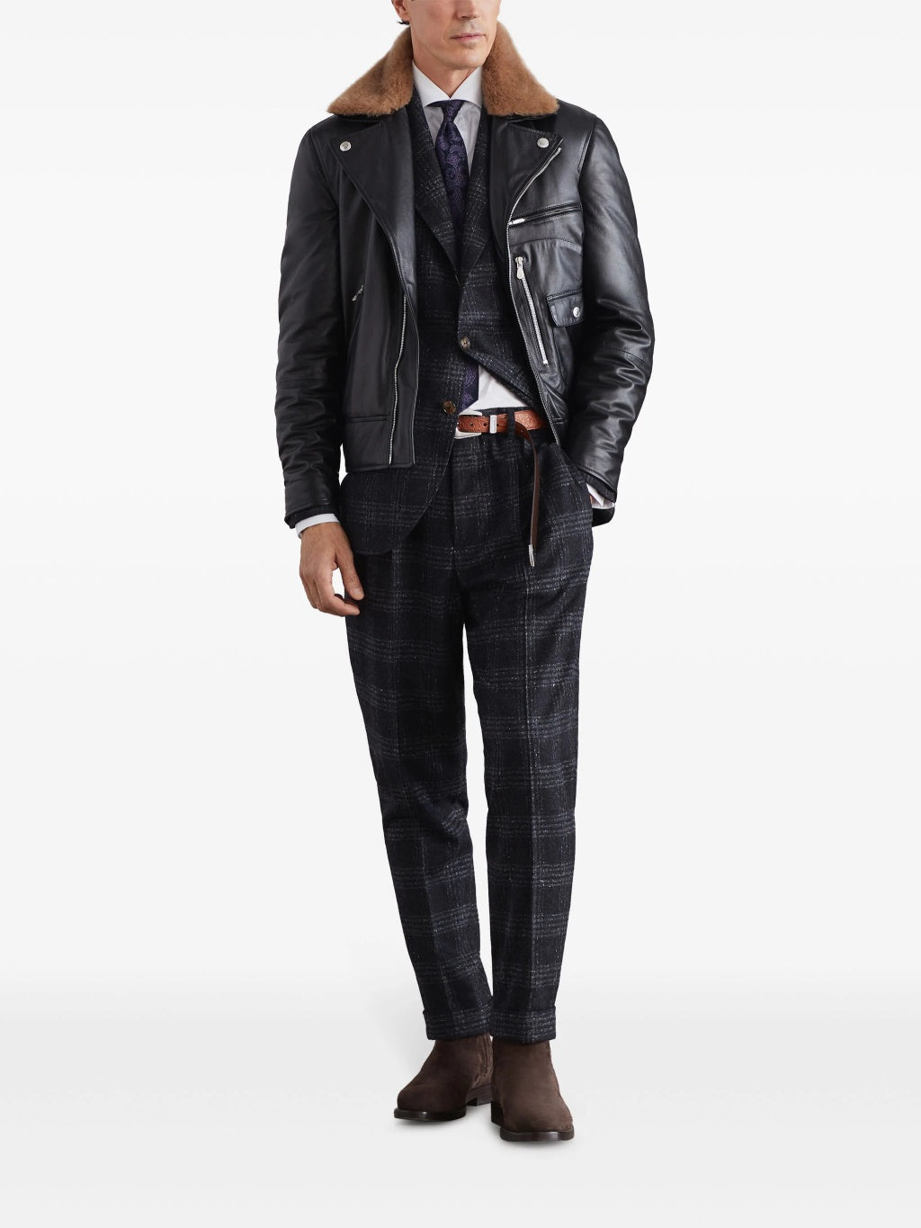 Gray Silk Casual Pants
