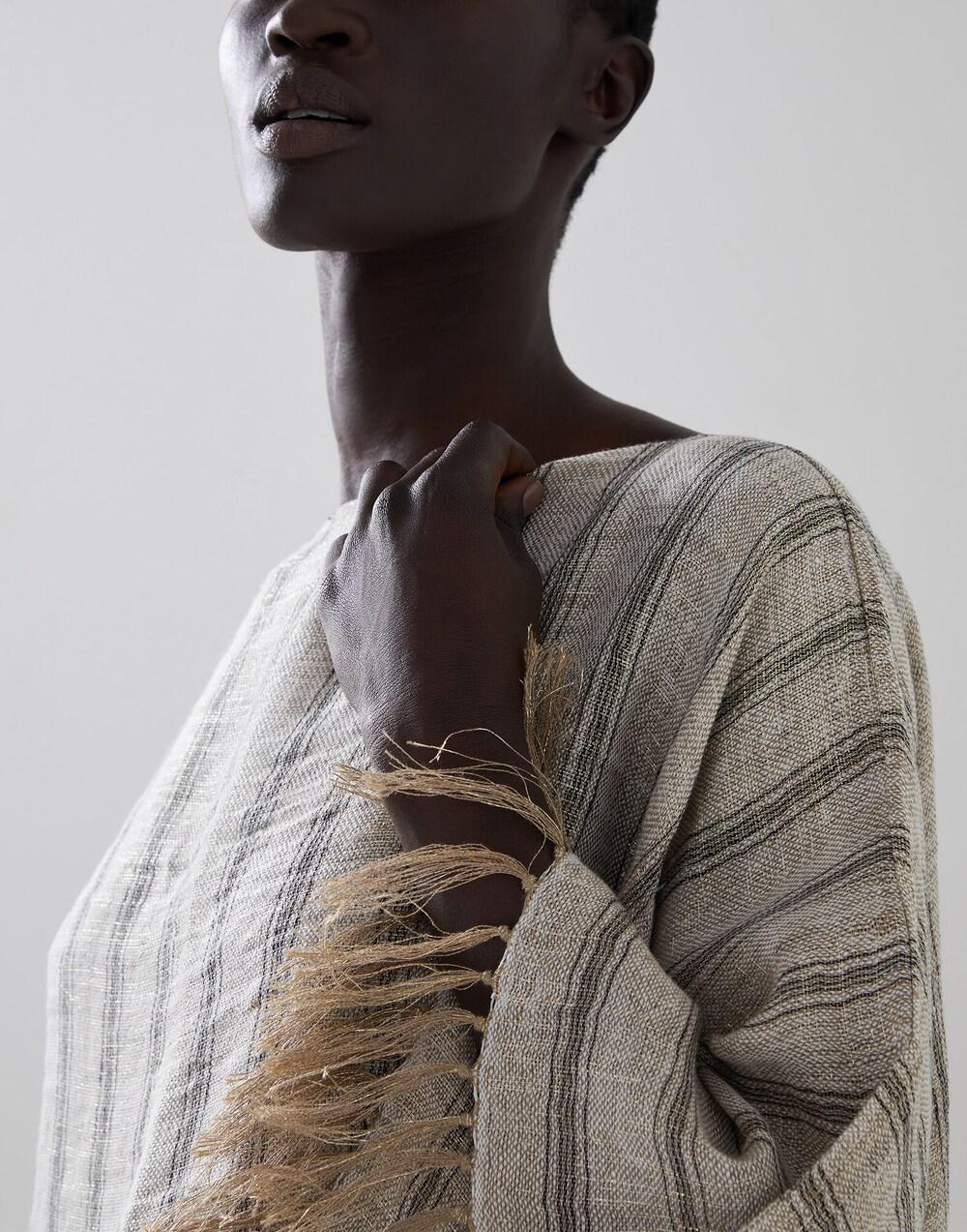 Black Linen Poncho