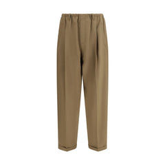 Men's Beige Polyester Casual Pants