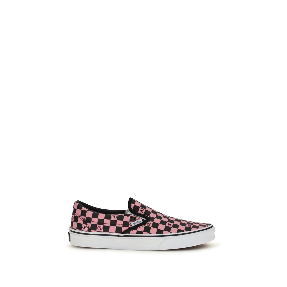 Valentino Garavani Checkerboard V Logo Sneaker — Pink