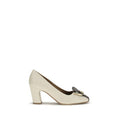 Women's Gancini-Embellished Calf Leather Pump Beige Bos