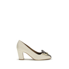 Women's Gancini-Embellished Calf Leather Pump Beige Bos