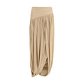 Women's Beige Viscose Long Skirt
