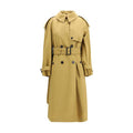 Women's Beige Polyester Trench Coat Clothing