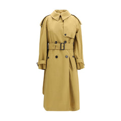 Women's Beige Polyester Trench Coat Clothing