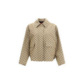 Women's Beige Cotton Bomber Clothing