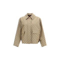 Women's Beige Cotton Bomber Clothing