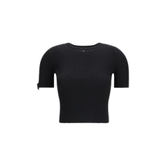 Women's Black Viscose T-Shirt