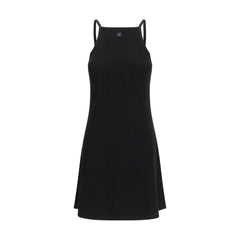 Women's Black Viscose Casual Dress