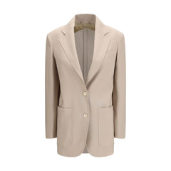 Women's Beige Wool Blazer Clothing