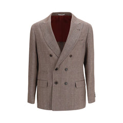 Men's Brown Linen Blazer Clothing