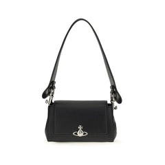 Women's Black Polyurethane Shoulder Bag