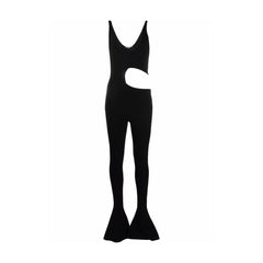 Women's Black Viscose Jumpsuit