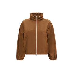 Women's Brown Polyester Rain Coat Clothing