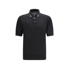 Men's Black Silk Polo Shirt