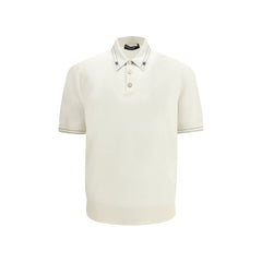 Men's Beige Silk Polo Shirt