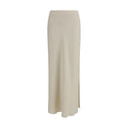 Beige Viscose Long Skirt
