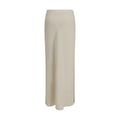 Beige Viscose Long Skirt